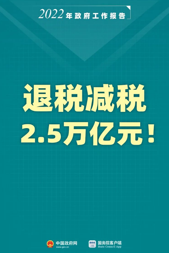 退税！减税！2.5万亿元！