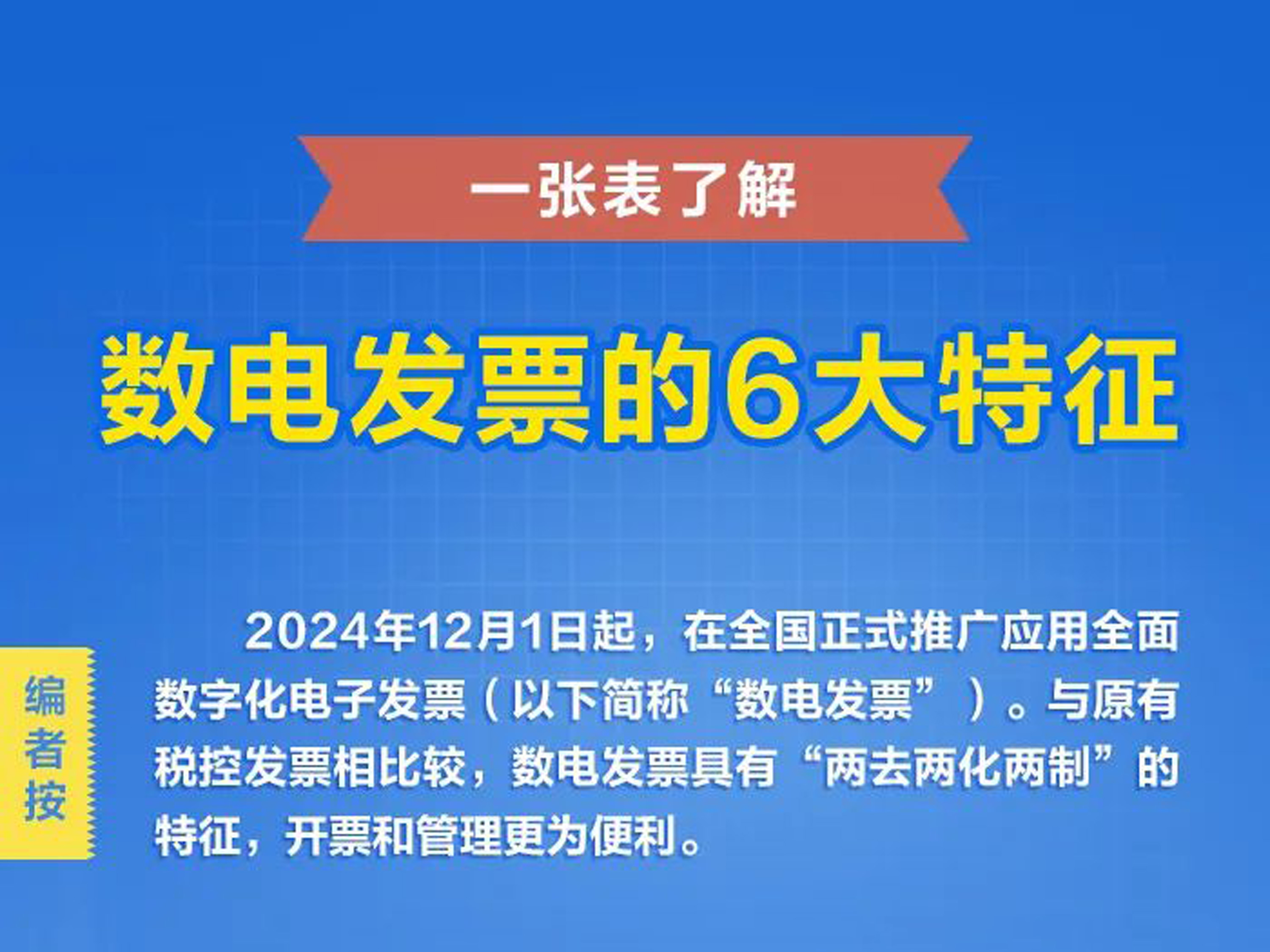 一张表了解：“数电发票”的6大特征